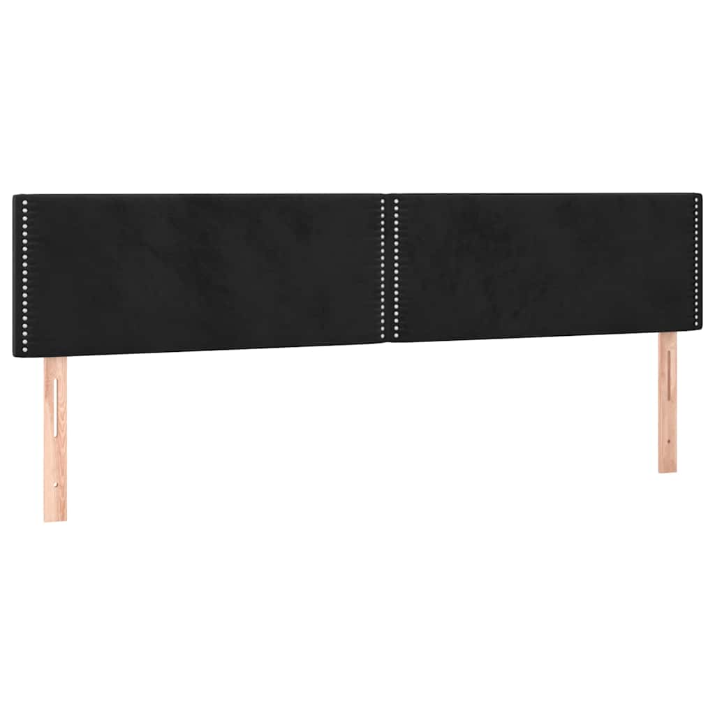 Testiera Nera 200x5x78/88 cm in Velluto