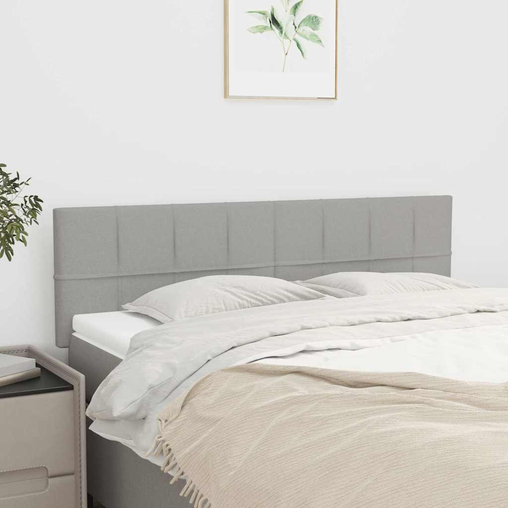 Testiera Grigio Chiaro 144x5x78/88 cm in Tessuto
