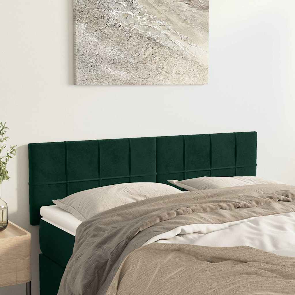 Testiera Verde Scuro 144x5x78/88 cm in Velluto