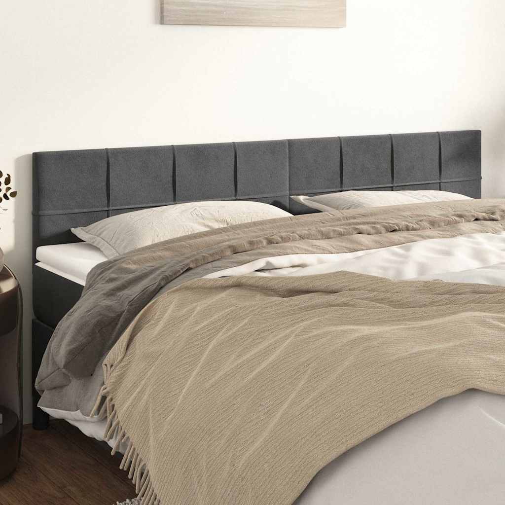 Testiera Grigio Scuro 160x5x78/88 cm in Velluto