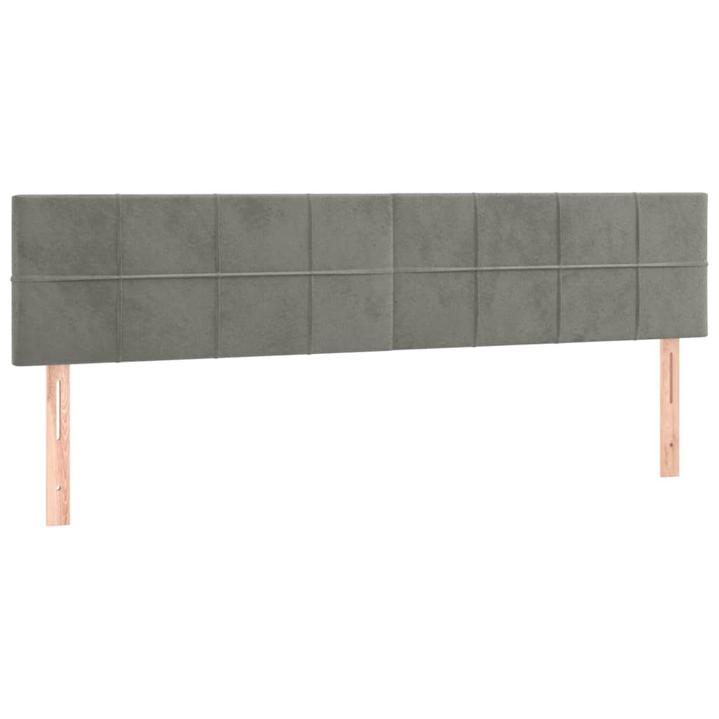 Testiera Grigio Chiaro 180x5x78/88 cm in Velluto
