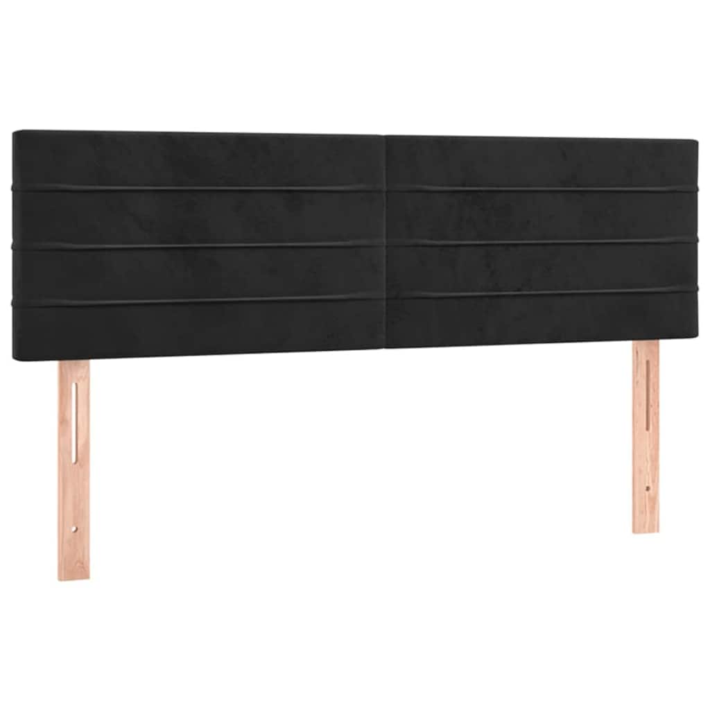Testiera Nero 144x5x78/88 cm in Velluto
