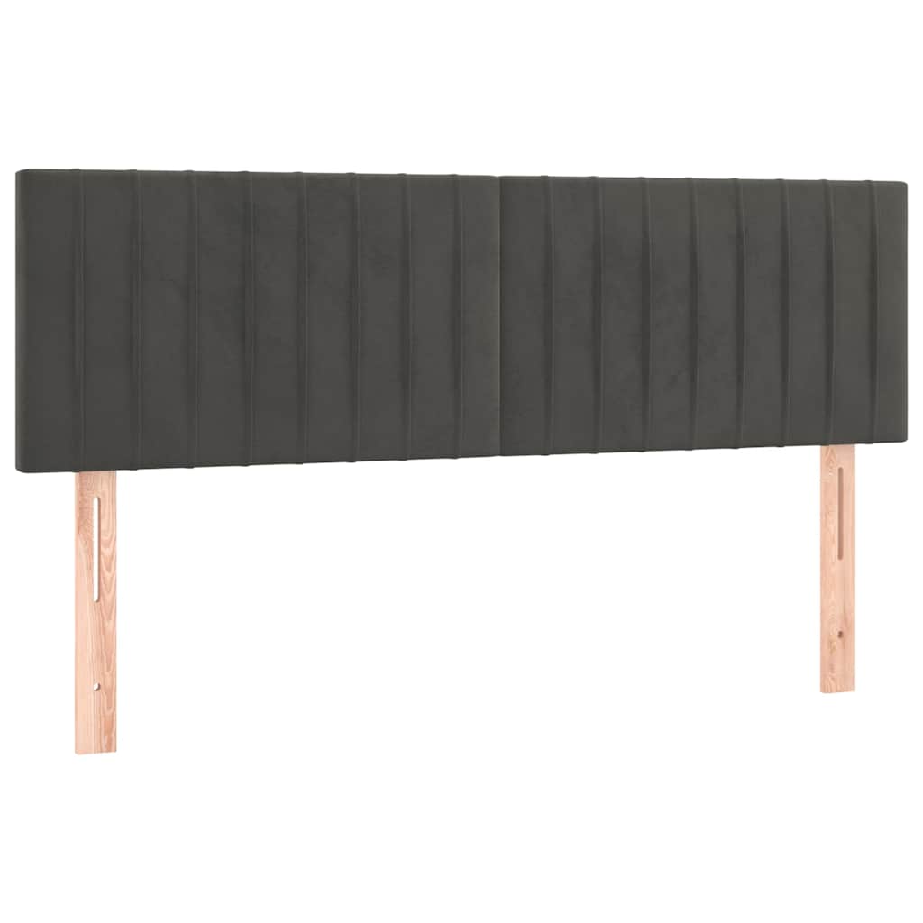 Testiera Grigio Scuro 144x5x78/88 cm in Velluto