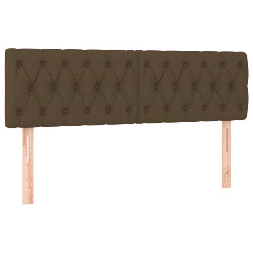 Testiera Marrone Scuro 144x7x78/88 cm in Tessuto