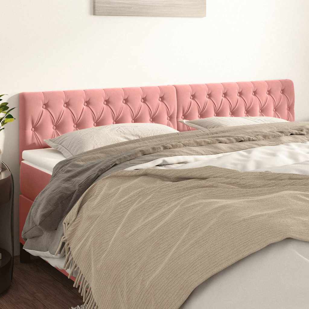 Testiera Rosa 180x7x78/88 cm in Velluto