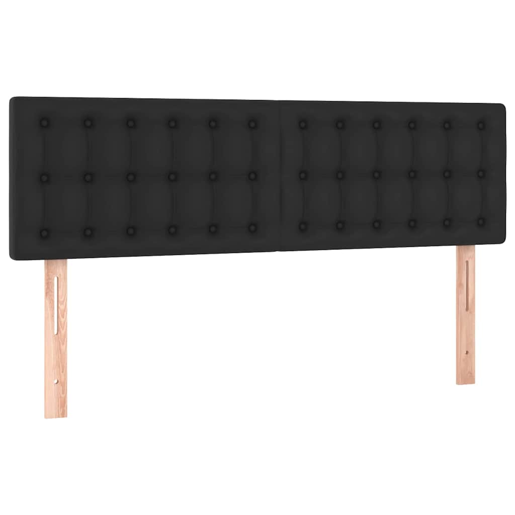 Testiera Nera 144x5x78/88 cm in Similpelle