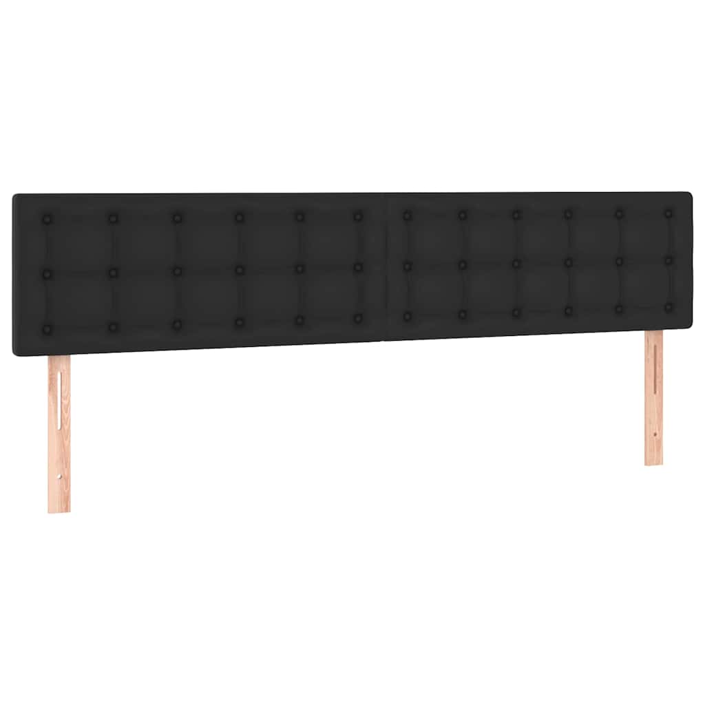 Testiera Nera 200x5x78/88 cm in Similpelle