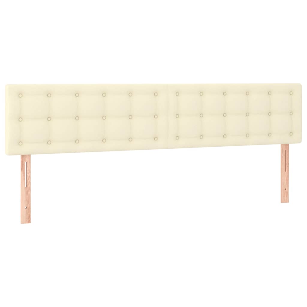 Testiera Crema 200x5x78/88 cm in Similpelle