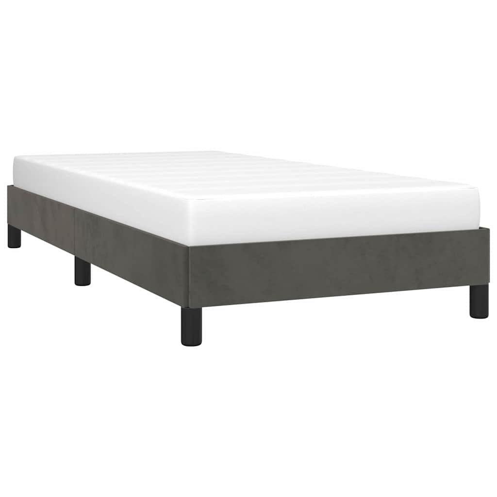 Giroletto senza Materasso Grigio Scuro 90x190 cm Velluto