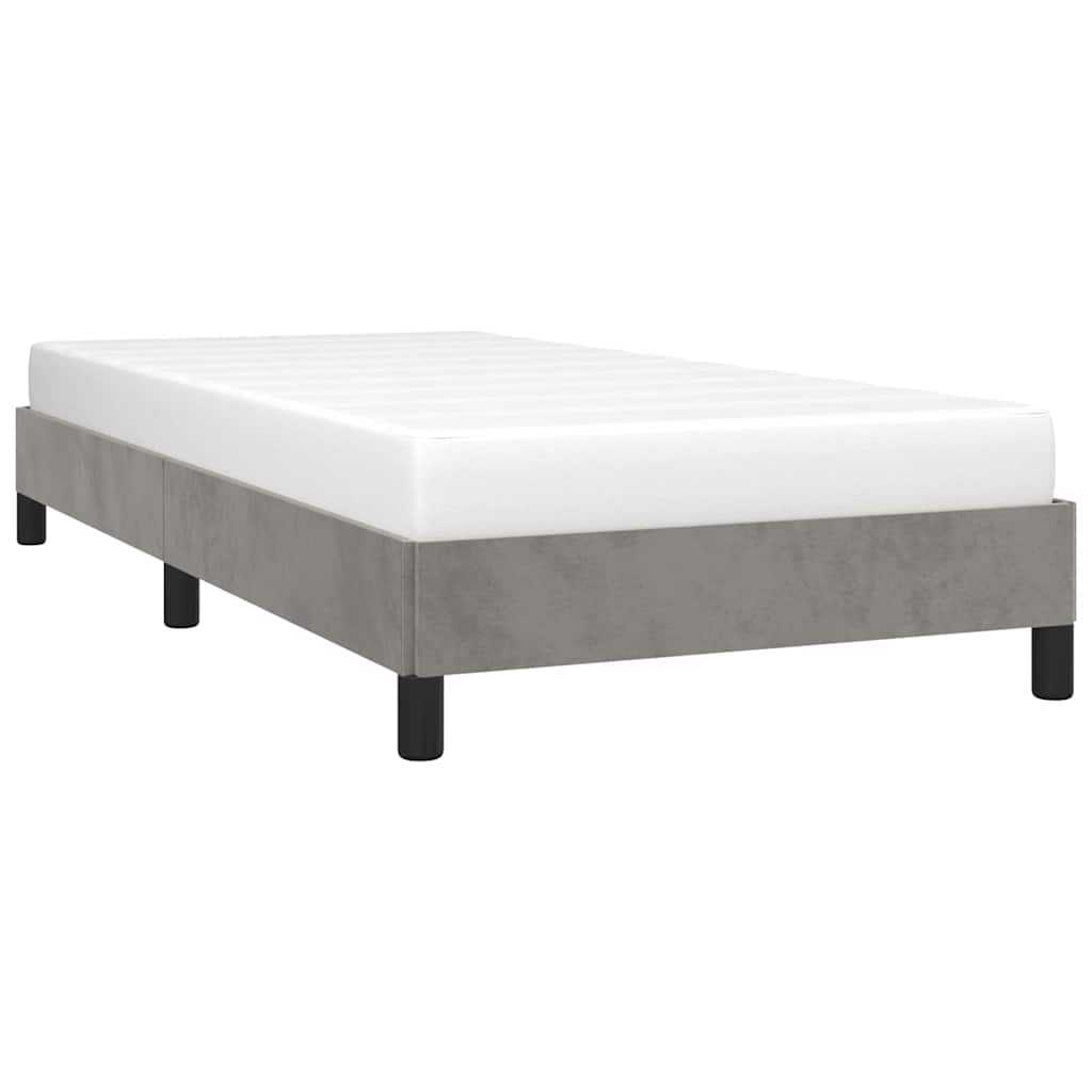 Giroletto senza Materasso Grigio Chiaro 100x200 cm Velluto