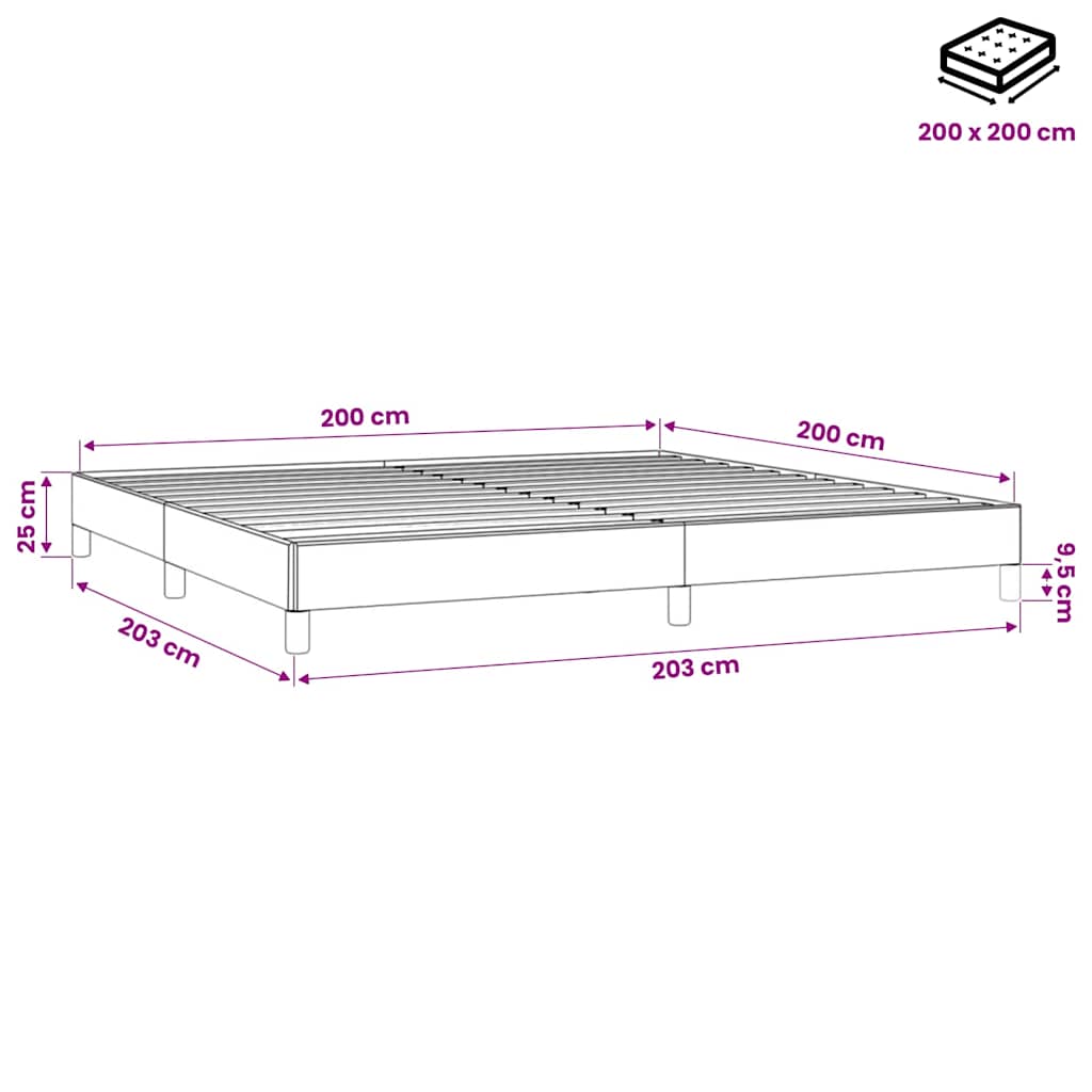 Giroletto senza Materasso Grigio Chiaro 200x200 cm Velluto