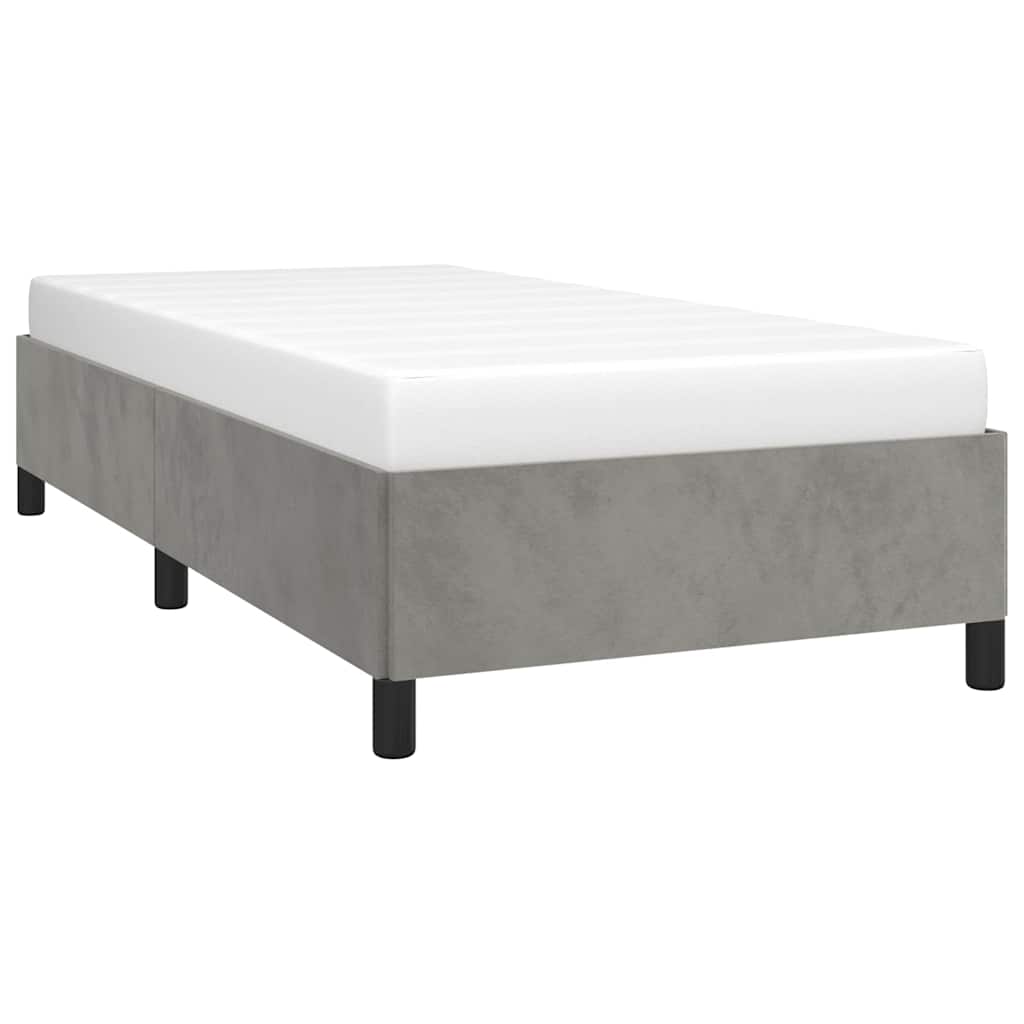 Giroletto senza Materasso Grigio Chiaro 90x200 cm Velluto