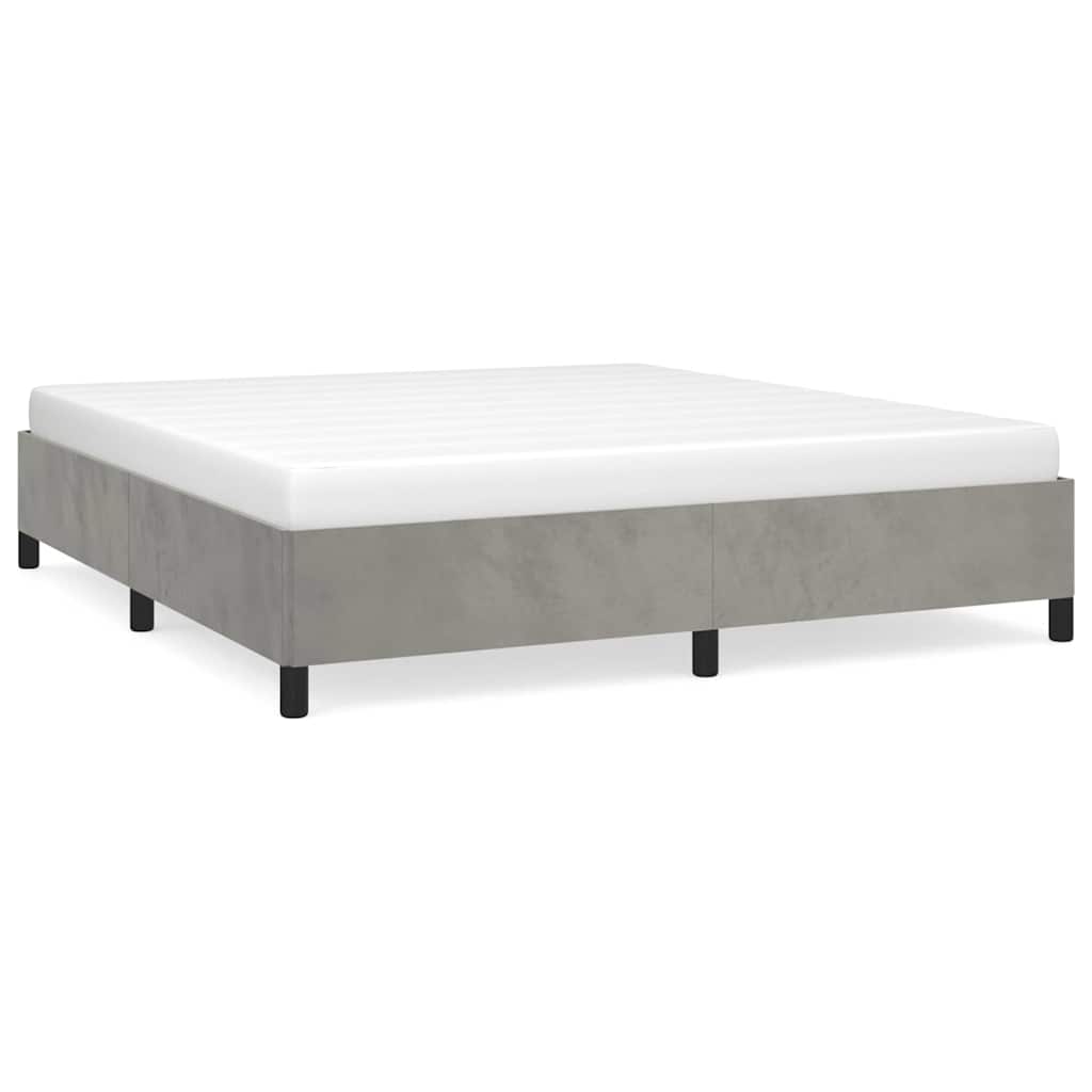 Giroletto senza Materasso Grigio Chiaro 160x200 cm Velluto