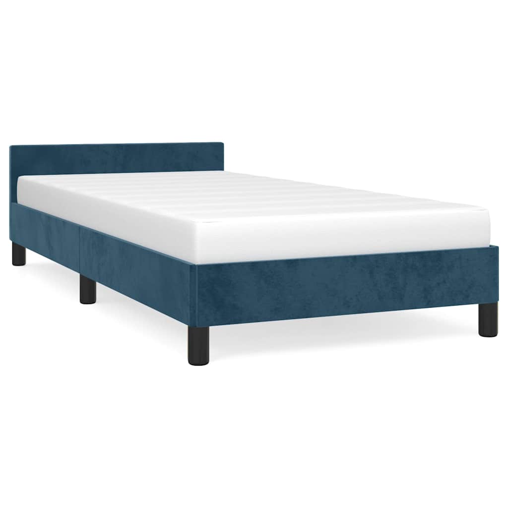 Giroletto senza Materasso Blu Scuro 90x190 cm in Velluto
