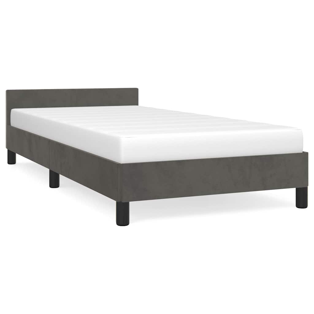 Giroletto senza Materasso Grigio Scuro 100x200 cm Velluto