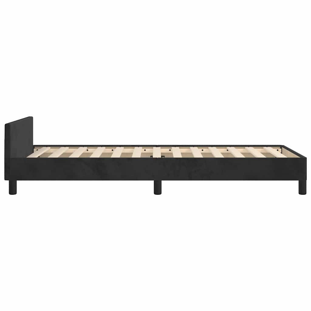 Giroletto senza Materasso Nero 100x200 cm in Velluto