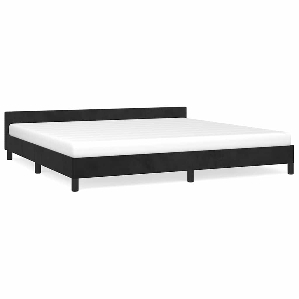 Giroletto senza Materasso Nero 200x200 cm in Velluto