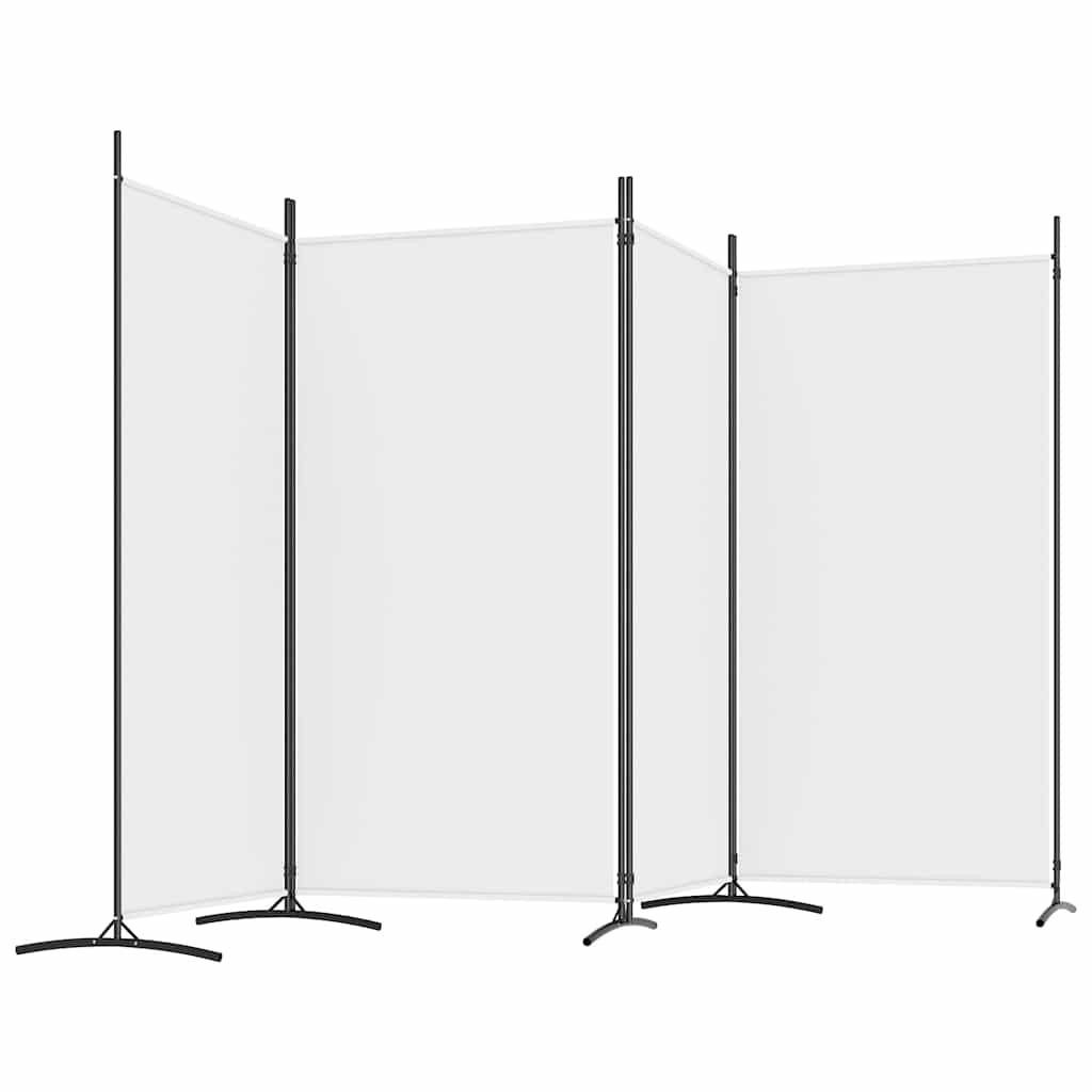 Divisorio a 4 Pannelli Bianco 346x180 cm Tessuto