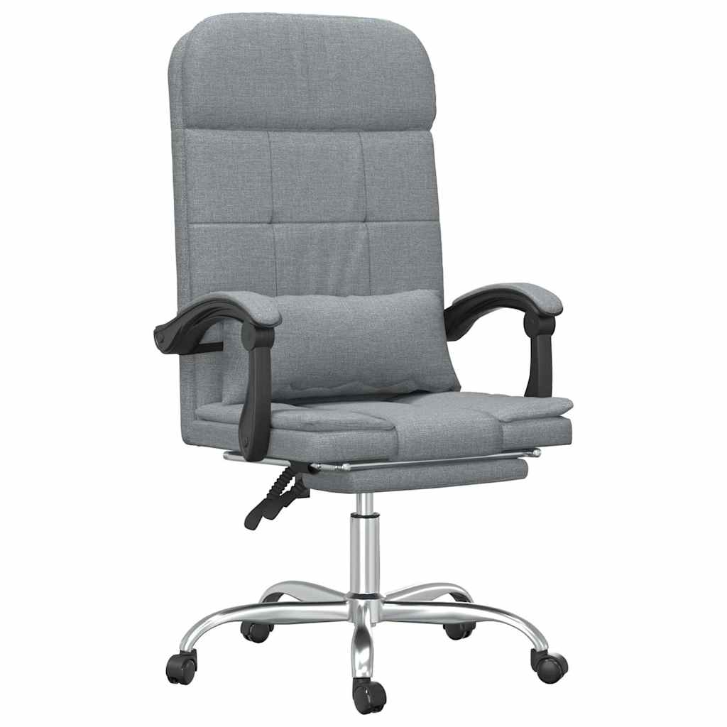 Sedia da Ufficio Massaggio Reclinabile Grigio chiaro in Tessuto