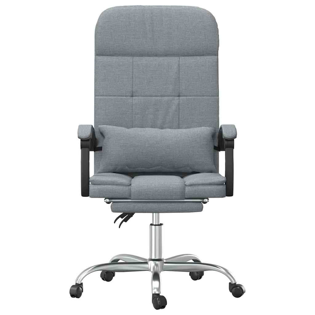 Sedia da Ufficio Massaggio Reclinabile Grigio chiaro in Tessuto