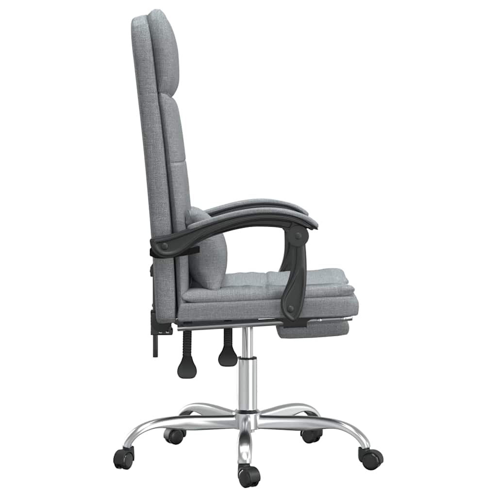 Sedia da Ufficio Massaggio Reclinabile Grigio chiaro in Tessuto