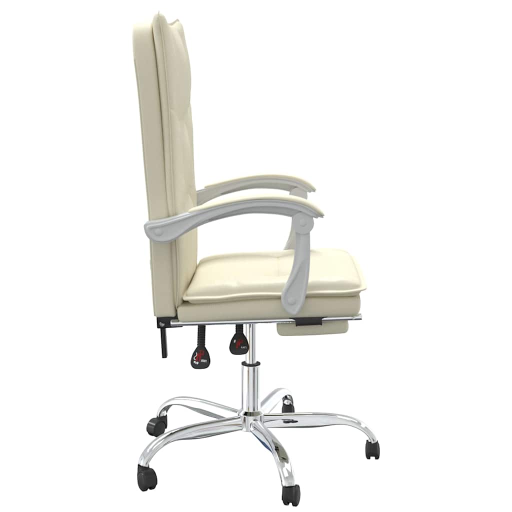 Poltrona da Ufficio Reclinabile Crema in Similpelle