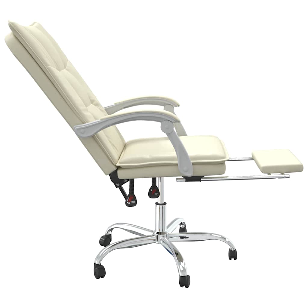 Poltrona da Ufficio Reclinabile Crema in Similpelle