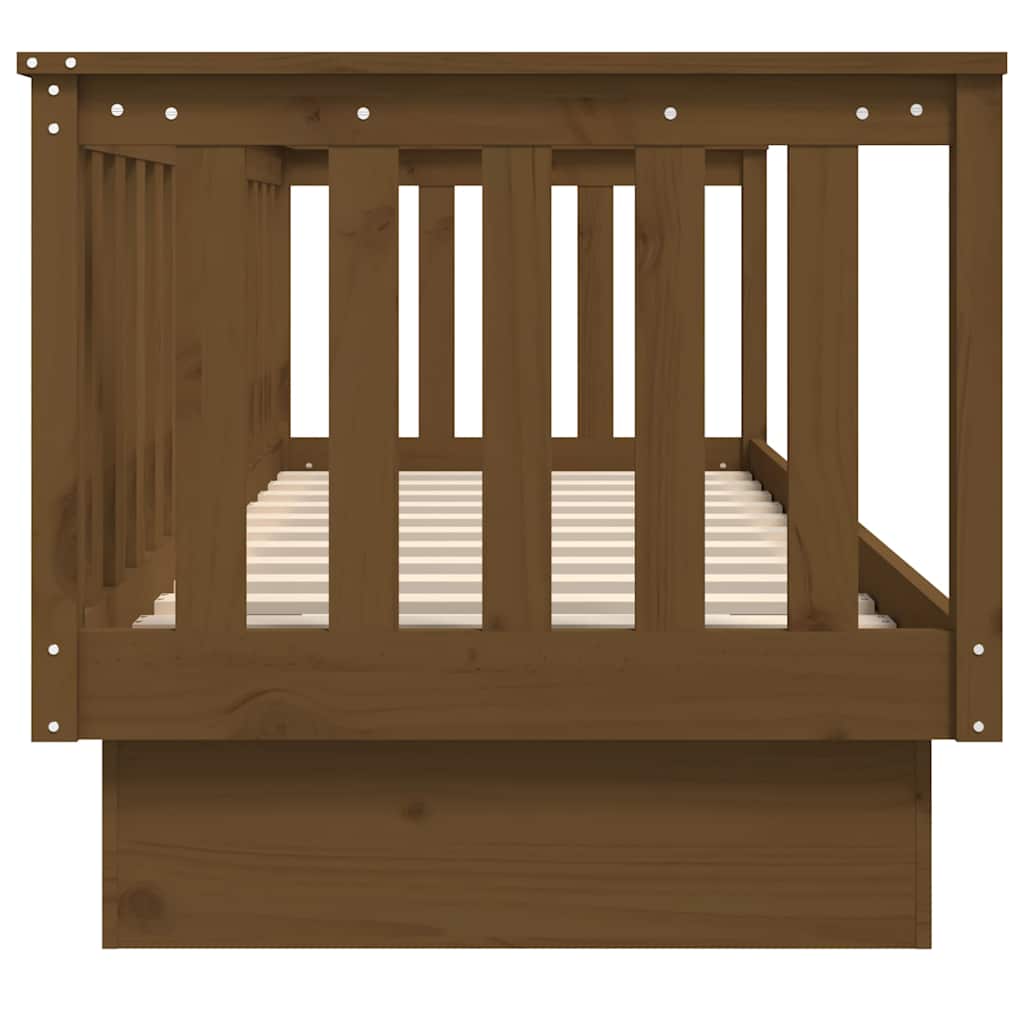 Dormeuse Marrone Ambra 75x190 cm in Legno Massello di Pino
