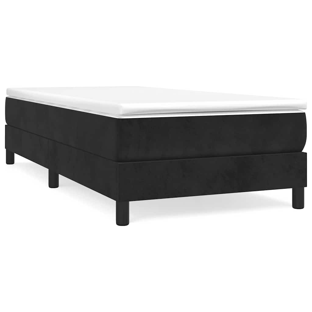 Struttura Letto a Rete a Molle Nero 90x200 cm in Velluto