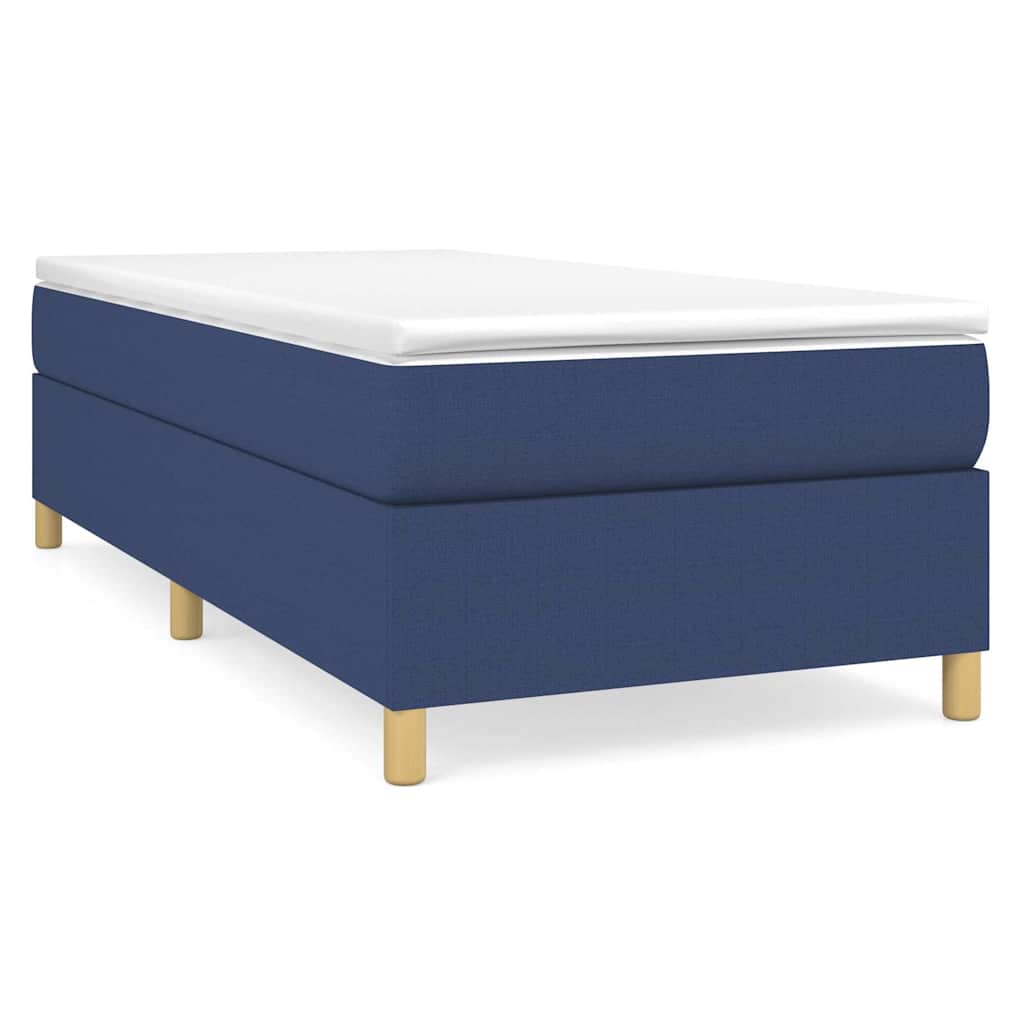Struttura Letto a Rete a Molle Blu 80x200 cm in Tessuto