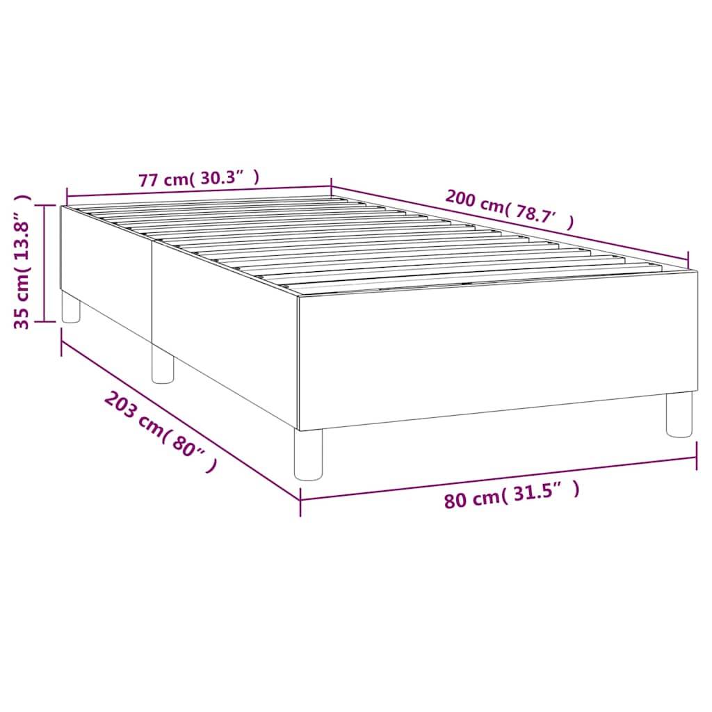 Struttura Letto a Rete a Molle Grigio Chiaro 80x200 cm Velluto