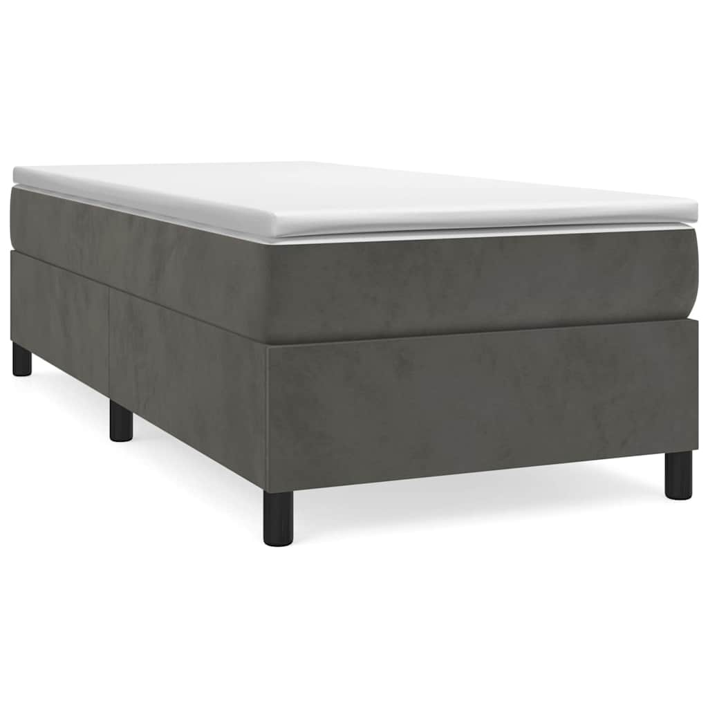 Struttura Letto a Rete a Molle Grigio Scuro 80x200 cm Velluto