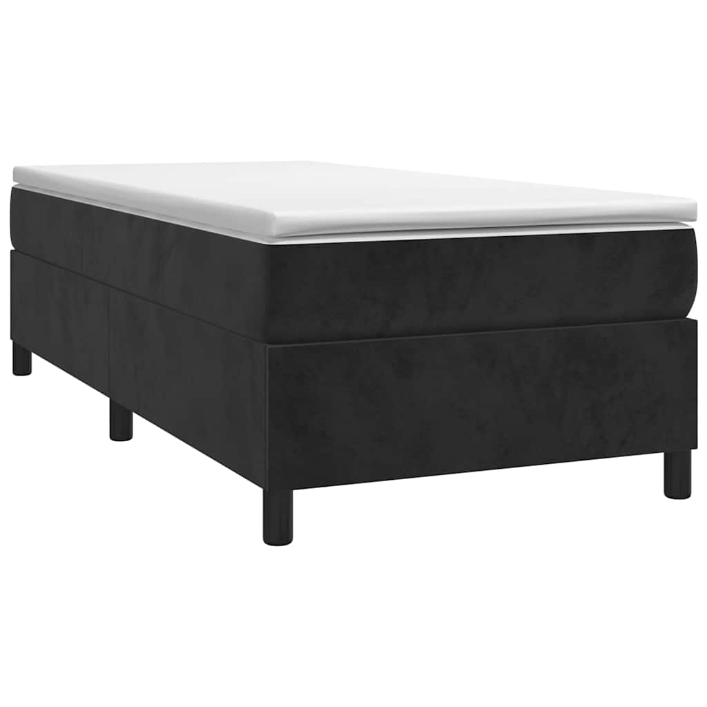 Struttura Letto a Rete a Molle Nero 80x200 cm in Velluto