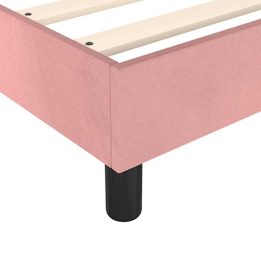 Struttura Letto a Rete a Molle Rosa 90x190 cm in Velluto