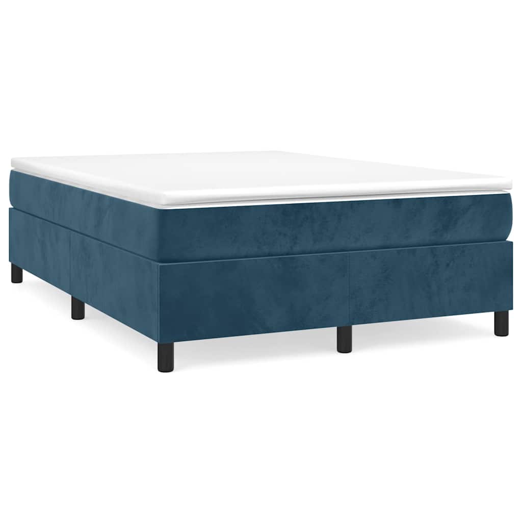 Struttura Letto a Rete a Molle Blu Scuro 140x200 cm Velluto