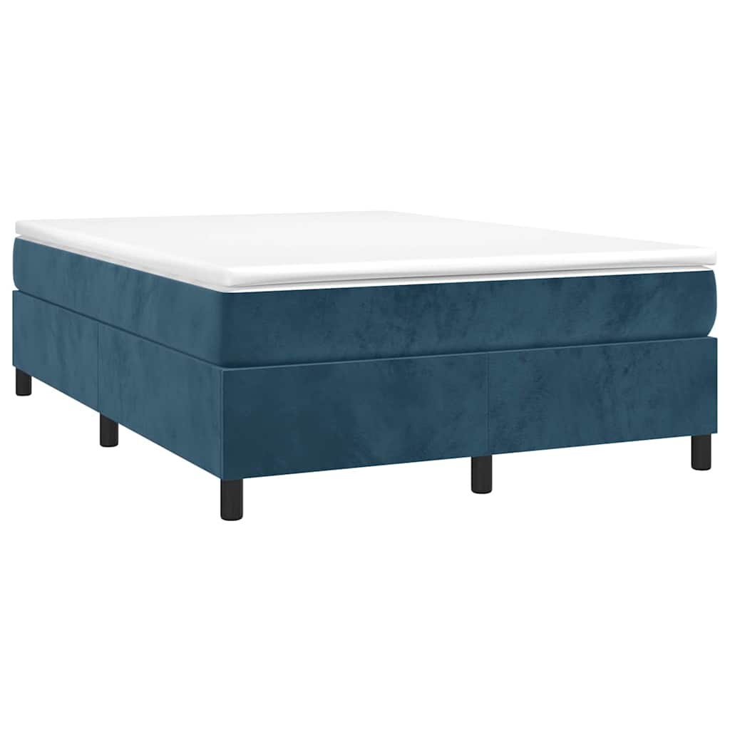Struttura Letto a Rete a Molle Blu Scuro 140x200 cm Velluto