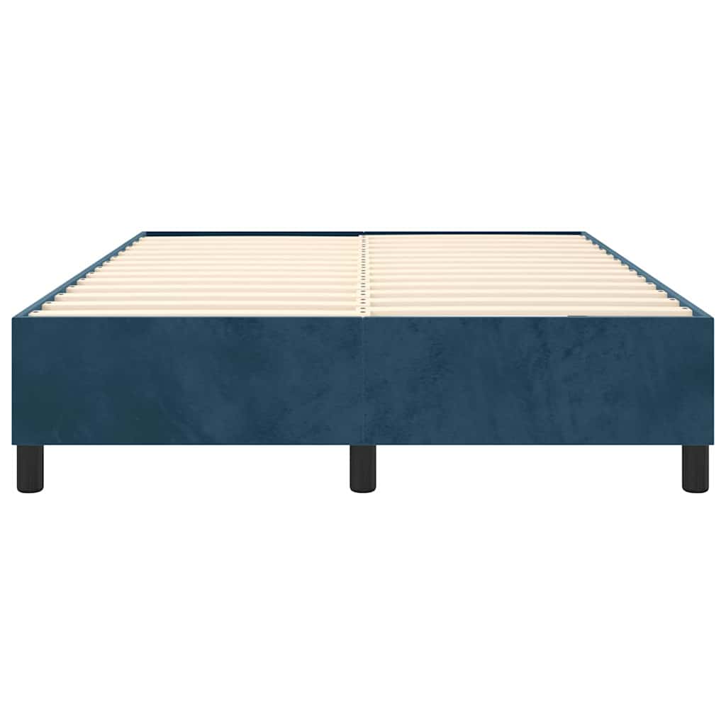 Struttura Letto a Rete a Molle Blu Scuro 140x200 cm Velluto