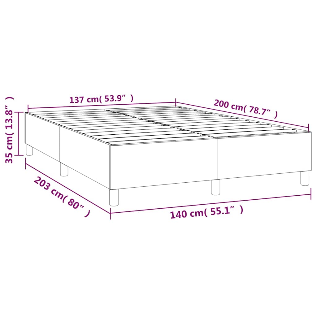 Struttura Letto a Rete a Molle Blu Scuro 140x200 cm Velluto