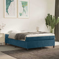 Struttura Letto a Rete a Molle Blu Scuro 140x200 cm Velluto