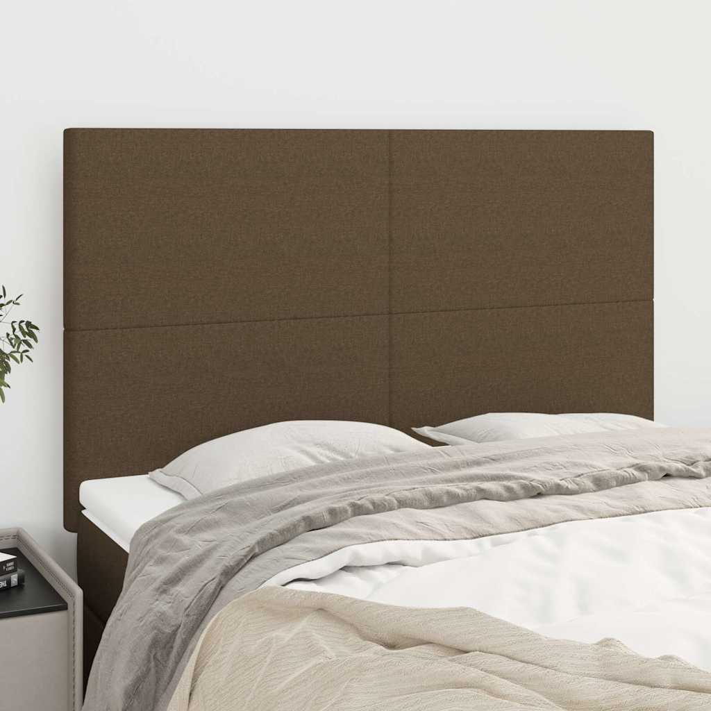 Testiera Marrone Scuro 144x5x118/128 cm Tessuto