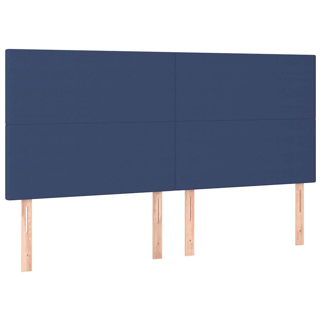 Testiera Blu 200x5x118/128 cm Tessuto