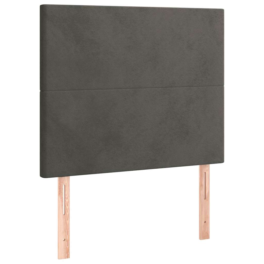 Testiera Grigio Scuro 100x5x118/128 cm Velluto