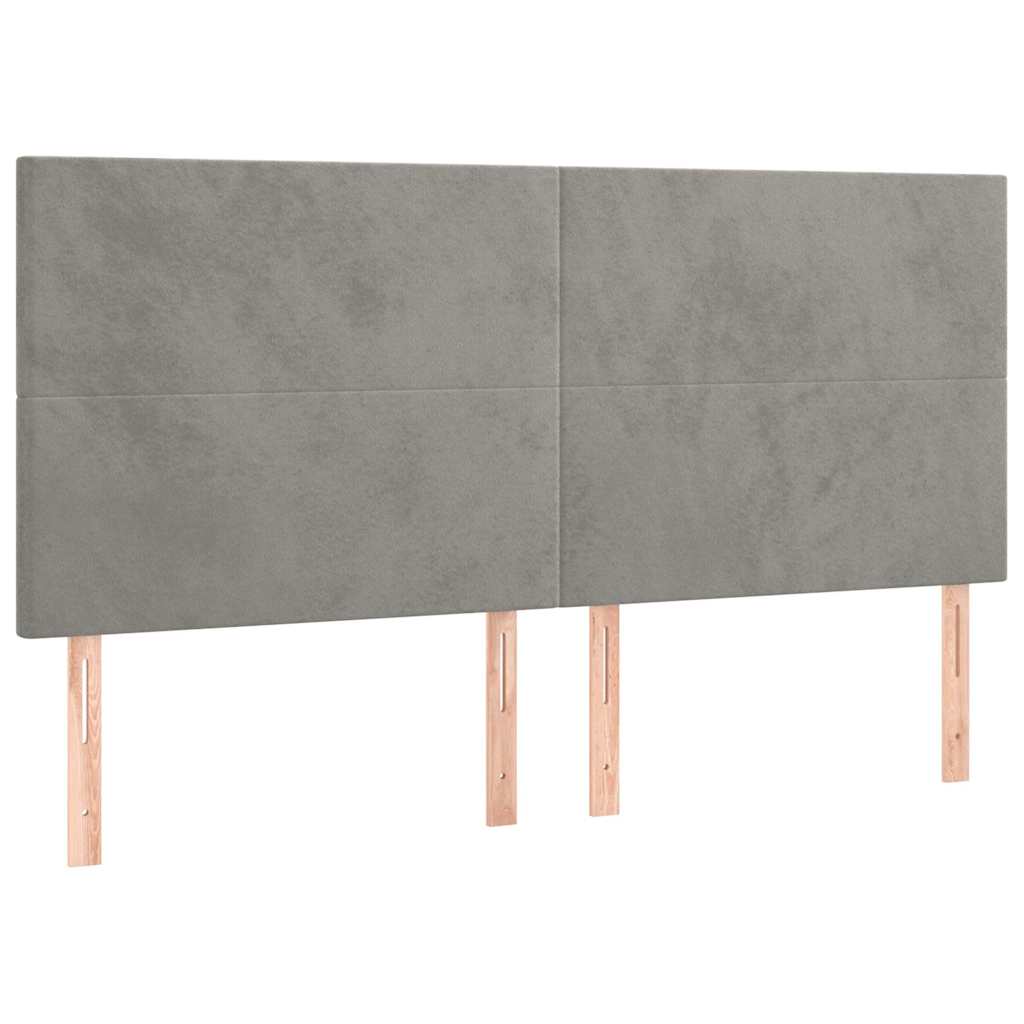 Testiera Grigio Chiaro 160x5x118/128 cm Velluto