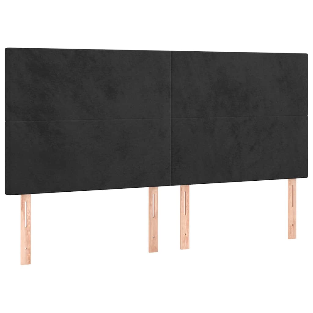Testiera Nera 160x5x118/128 cm Velluto