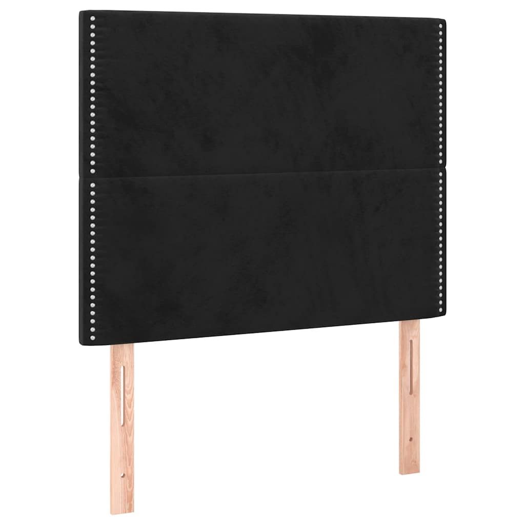 Testiera Nera 100x5x118/128 cm Velluto