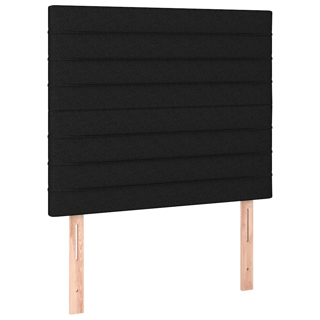 Testiera Nera 90x5x118/128 cm Tessuto
