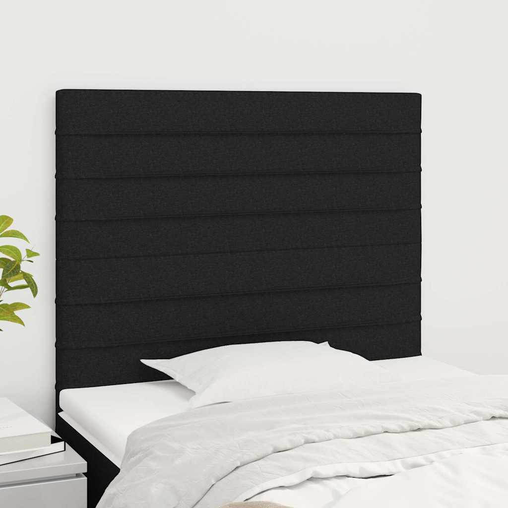 Testiera Nera 90x5x118/128 cm Tessuto