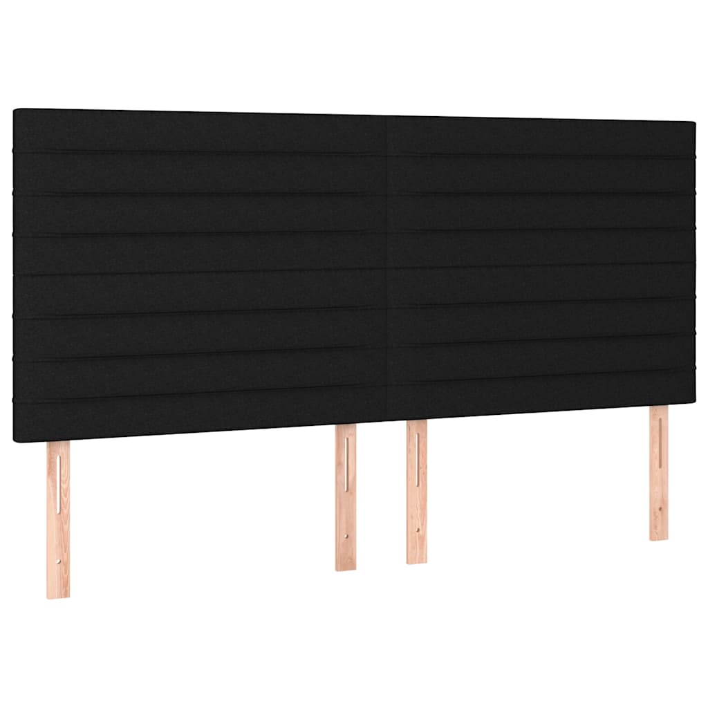 Testiera Nera 200x5x118/128 cm Tessuto