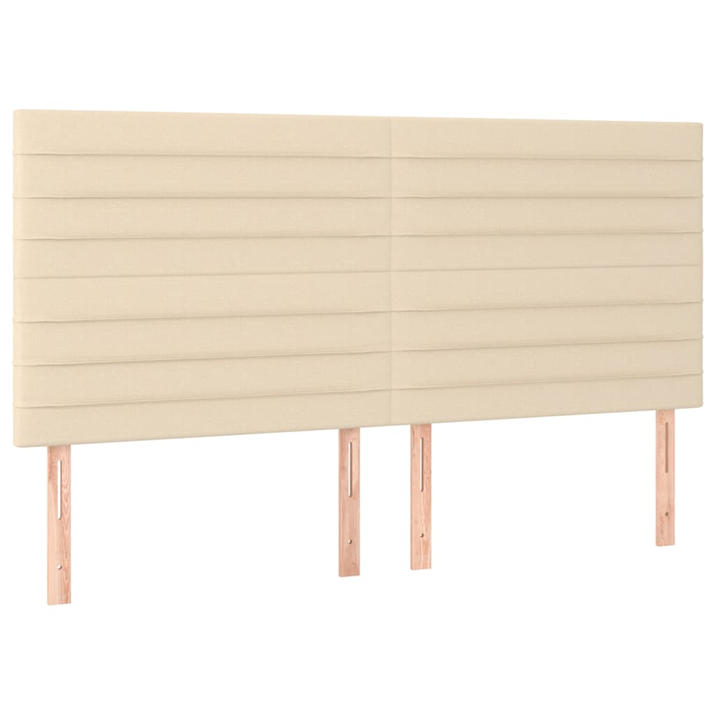 Testiera Crema 200x5x118/128 cm Tessuto