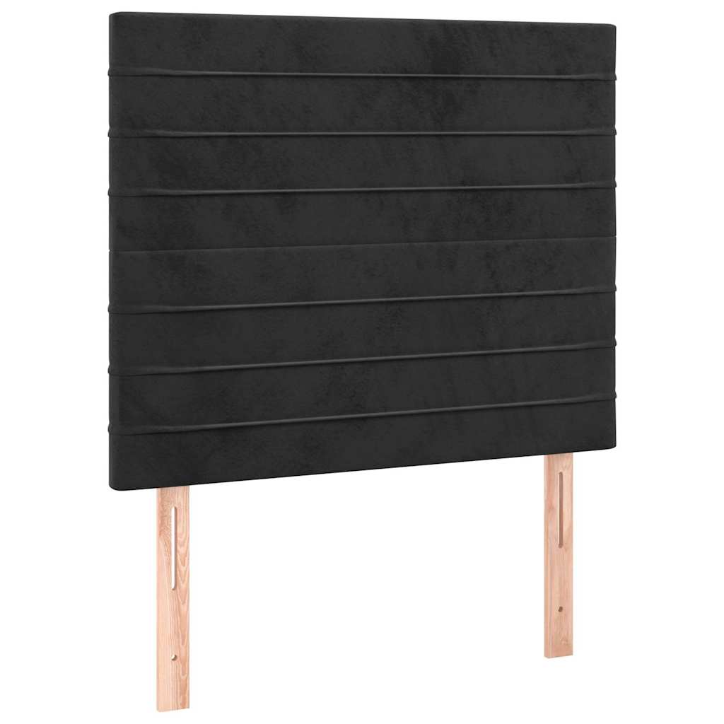 Testiera Nera 90x5x118/128 cm Velluto